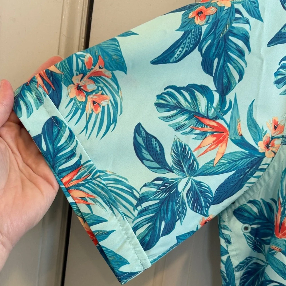 NWT IZOD Saltwater Tropical Floral Shirt Size LT - Picture 8 of 14